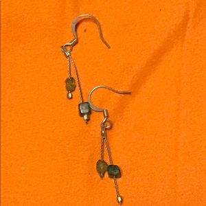 Green bead earrings